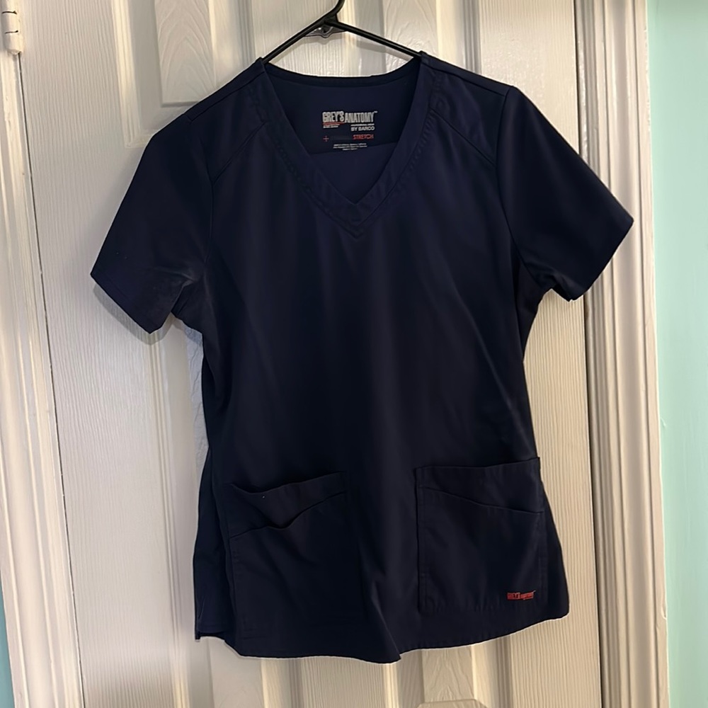 Greys anatomy navy scrub set.